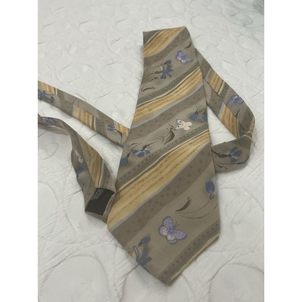 Vintage Stonehenge Neck‎ Tie Butterflies Floral - Picture 4 of 6
